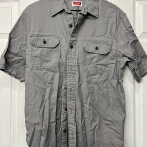 Wrangler Charcoal Casual Button-Down Shirt